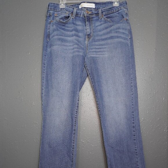 Levi Gold Mens Mid Wash Distressed Mid Rise Straight Leg Jeans Size 31X32 - Picture 1 of 8